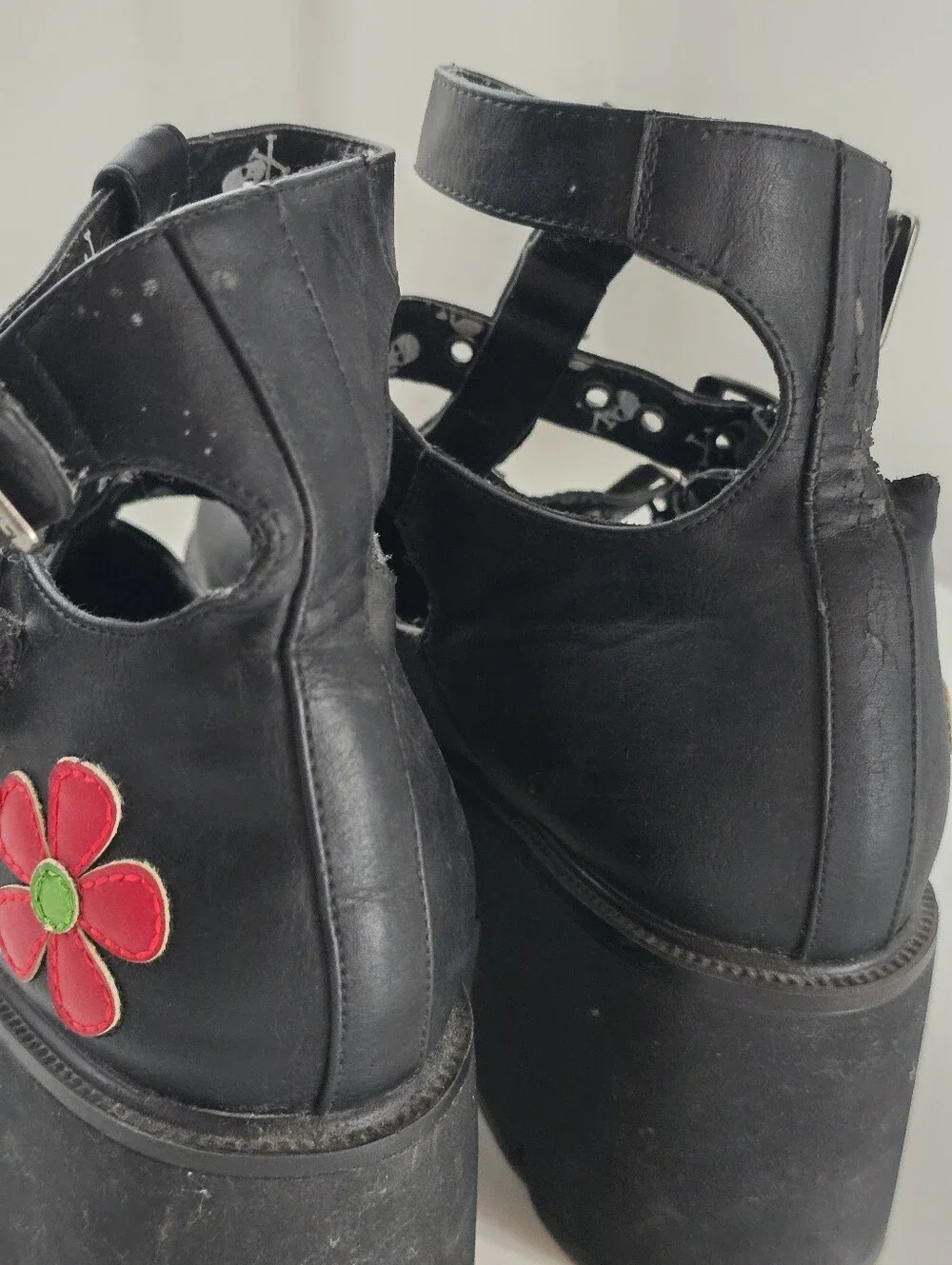 LA MODA Flower Platform Mary Janes Goth Punk Y2K Chunky Shoes Size 10